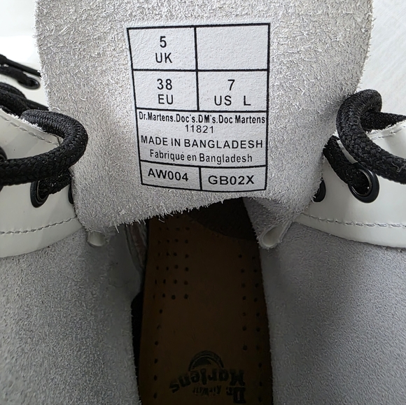 White Lace-Up Boots Dr. Martens Air Wair AW004 Size 7 - Picture 11 of 11